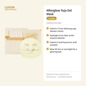 LUVUM Afterglow Yuja Gel Mask hidrogelinė veido kaukė 5 vnt. - su vitaminu C - Image 2