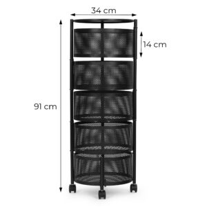 Virtuvės lentynų organizatorius su besisukančiomis lentynomis, 5 pakopų, metalinis, ModernHome - Image 9