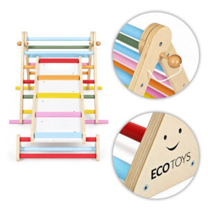 Medinė žaidimų aikštelė vaikams, Montessori laipiojimo rinkinys su kopėčiomis ir balansavimo sija LUNA ECOTOYS - Image 9