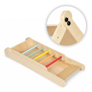 Medinė žaidimų aikštelė vaikams, Montessori laipiojimo rinkinys su kopėčiomis ir rampa HENRY ECOTOYS - Image 9