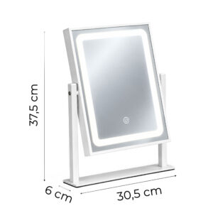 LED kosmetinis veidrodis 25x30 cm su apšvietimu, 3 spalvų režimai ModernHome - Image 9