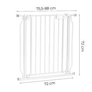 Balti plieniniai apsauginiai varteliai laiptams ir durims 75-83 cm ECOTOYS - Image 9