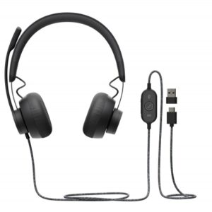 Ausinės Logitech Zone Wired UC, Tamsiai pilkos