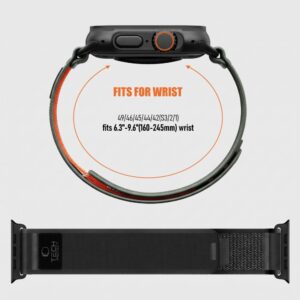 Tech-Protect NYLON ELITE Watch 8 / 9 / 10 / 11 / 12 / SE / ULTRA (44 / 45 / 46 / 49 MM) JUODA/ORANŽINĖ - Image 9