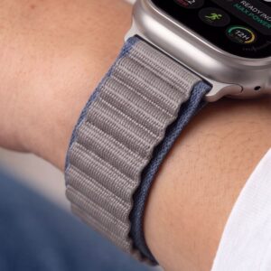 Tech-Protect NYLON PRO Watch 8 / 9 / 10 / 11 / 12 / SE / ULTRA (44 / 45 / 46 / 49 MM) LAIVINIO MĖLYNUMO/PILKA - Image 9
