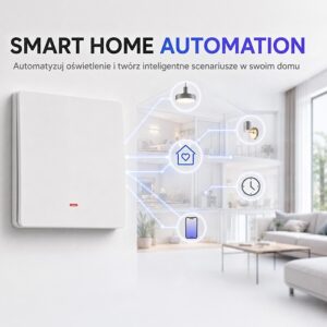 Qoltec 52719 Išmanusis 1 grupės šviesos jungiklis | WiFi | Laikmatis | Tuya | Išmanusis gyvenimas | Balta - Image 2