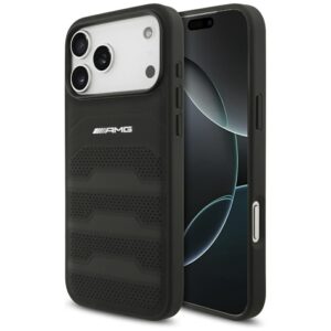 AMG odinis dėklas su įspaustu logotipu ir linijomis, skirtas iPhone 18 Pro Max / 17 Pro Max – juodas