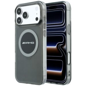 Dėklas AMG IML Transparent Bicolor Block MagSafe, skirtas iPhone 18 Pro Max / 17 Pro Max, juodas