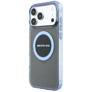 Dėklas AMG IML Transparent Bicolor Block MagSafe, skirtas iPhone 18 Pro Max / 17 Pro Max, juodas/mėlynas - Image 2