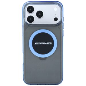 Dėklas AMG IML Transparent Bicolor Block MagSafe, skirtas iPhone 18 Pro Max / 17 Pro Max, juodas/mėlynas - Image 3