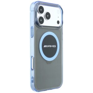 Dėklas AMG IML Transparent Bicolor Block MagSafe, skirtas iPhone 18 Pro Max / 17 Pro Max, juodas/mėlynas - Image 4