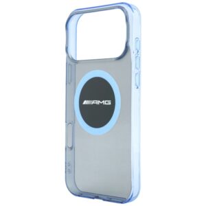 Dėklas AMG IML Transparent Bicolor Block MagSafe, skirtas iPhone 18 Pro Max / 17 Pro Max, juodas/mėlynas - Image 6