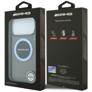 Dėklas AMG IML Transparent Bicolor Block MagSafe, skirtas iPhone 18 Pro Max / 17 Pro Max, juodas/mėlynas - Image 8