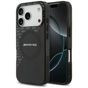 AMG IML dvigubo sluoksnio rombų rašto MagSafe dėklas, skirtas iPhone 18 Pro / 17 Pro – juodas/raudonas