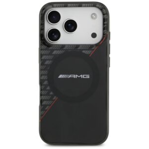 AMG IML dvigubo sluoksnio rombų rašto MagSafe dėklas, skirtas iPhone 18 Pro / 17 Pro – juodas/raudonas - Image 3