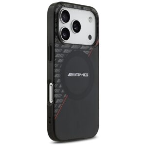 AMG IML dvigubo sluoksnio rombų rašto MagSafe dėklas, skirtas iPhone 18 Pro / 17 Pro – juodas/raudonas - Image 4