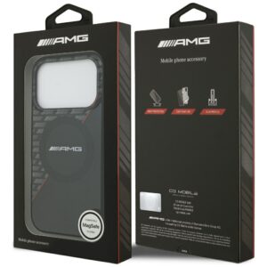 AMG IML dvigubo sluoksnio rombų rašto MagSafe dėklas, skirtas iPhone 18 Pro / 17 Pro – juodas/raudonas - Image 8
