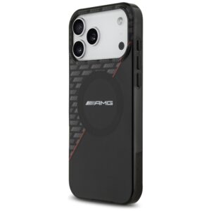 AMG IML dvigubo sluoksnio rombų rašto MagSafe dėklas, skirtas iPhone 18 Pro Max / 17 Pro Max – juodas/raudonas - Image 2