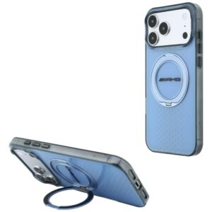 AMG IML Double Layer Urban Line dėklas su žiediniu stovu MagSafe, skirtas Iphone 18 Pro Max/ 17 Pro Max, mėlynas