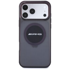 Dėklas AMG IML Transparent Bicolor Block MagSafe, skirtas iPhone 18 Pro Max / 17 Pro Max, juodas/bordo - Image 3