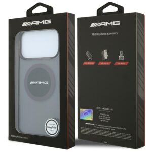 Dėklas AMG IML Transparent Bicolor Block MagSafe, skirtas iPhone 18 Pro Max / 17 Pro Max, juodas/bordo - Image 8