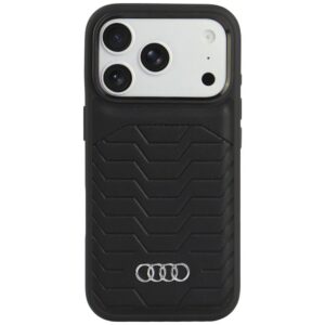 Dėklas Audi GT iš dirbtinės odos su MagSafe, skirtas iPhone 18 Pro / 17 Pro, juodas