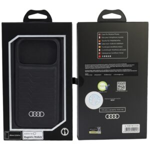 Dėklas Audi GT iš dirbtinės odos su MagSafe, skirtas iPhone 18 Pro / 17 Pro, juodas - Image 4