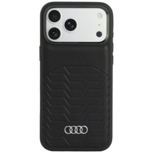 Dėklas Audi GT iš dirbtinės odos su MagSafe, skirtas iPhone 18 Pro Max / 17 Pro Max, juodas