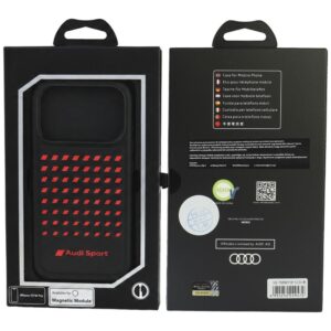 Dėklas Audi Sport Synthetic Leather MagSafe, skirtas iPhone 18 Pro / 17 Pro, juodas - Image 5