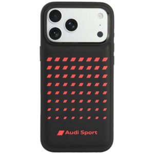 Dėklas Audi Sport Synthetic Leather MagSafe, skirtas iPhone 18 Pro Max / 17 Pro Max, juodas