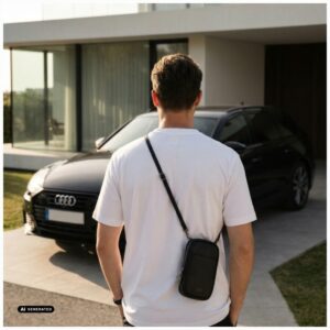 Telefono krepšys Audi A6 dirbtinė oda D2 juodas - Image 7