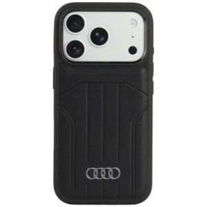 Audi sintetinės odos dėklas MagSafe, skirtas iPhone 18 Pro / 17 Pro, juodas