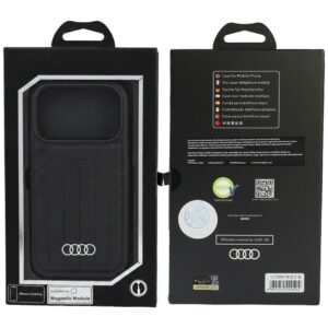 Audi sintetinės odos dėklas MagSafe, skirtas iPhone 18 Pro / 17 Pro, juodas - Image 5