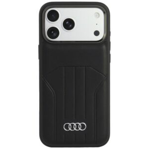 Audi sintetinės odos dėklas MagSafe, skirtas iPhone 18 Pro Max / 17 Pro Max, juodas