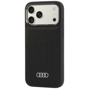 Audi sintetinės odos dėklas MagSafe, skirtas iPhone 18 Pro Max / 17 Pro Max, juodas - Image 3