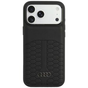 Odinis dėklas Audi Leather Case MagSafe, skirtas iPhone 18 Pro Max / 17 Pro Max, juodas