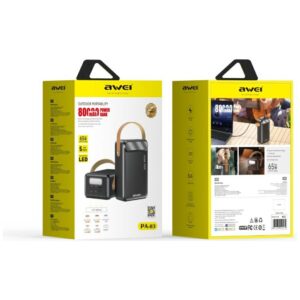 Išorinė baterija AWEI PA-83 80000mAh 3xUSB-A/2XUSB-C juoda - Image 6