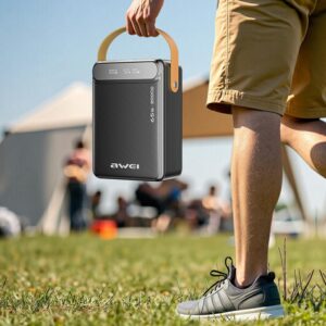 Išorinė baterija AWEI PA-83 80000mAh 3xUSB-A/2XUSB-C juoda - Image 4