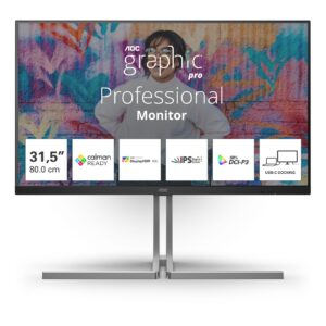 AOC U3 U32U3CV kompiuterio monitorius 80 cm (31.5") 3840 x 2160 pikseliai 4K Ultra HD LCD Juoda - Image 1