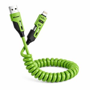 Vakoss MLU680G“ 4 viename kabelis, 1,5 m, 60 W, 3 A, QC/PD, žalias - Image 2