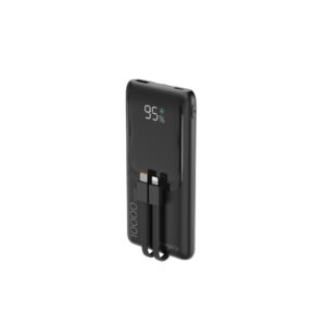 Gembird PB10-PD20-LCD-01 Greito įkrovimo išorinė baterija su integruotais laidais, 20 W, 10000 mAh, juoda - Image 3