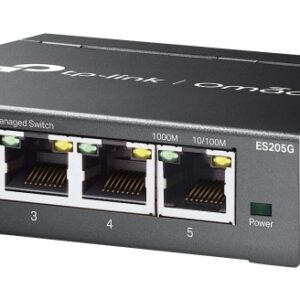 TP-Link Omada ES205G tinklo komutatorius Valdomas Gigabit Ethernet (10/100/1000) Juoda - Image 3
