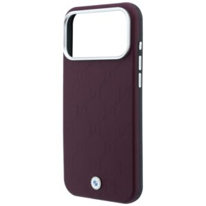 BMW Sign Deboss Quilted Metal Logo MagSafe dėklas, skirtas iPhone 18 Pro / 17 Pro, bordo spalvos - Image 6
