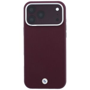 BMW Sign Deboss Quilted Metal Logo MagSafe dėklas, skirtas iPhone 18 Pro Max / 17 Pro Max, bordo spalvos - Image 3