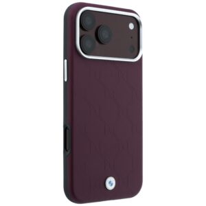 BMW Sign Deboss Quilted Metal Logo MagSafe dėklas, skirtas iPhone 18 Pro Max / 17 Pro Max, bordo spalvos - Image 4