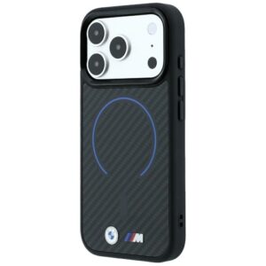 BMW M Carbon Blue Print žiedinis metalinis logotipas MagSafe dėklas, skirtas iPhone 18 Pro / 17 Pro, juodas - Image 2