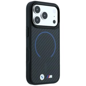 BMW M Carbon Blue Print žiedinis metalinis logotipas MagSafe dėklas, skirtas iPhone 18 Pro / 17 Pro, juodas - Image 4