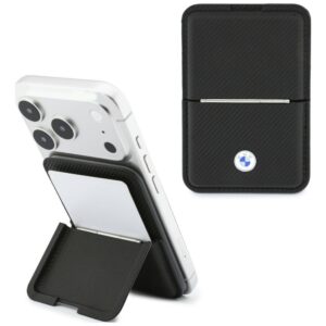 Piniginė BMW Carbon Metal Logos MagSafe juoda
