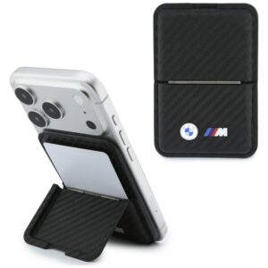 Piniginė BMW M Carbon Metal Logos MagSafe juoda