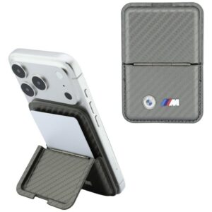 Piniginė BMW M Carbon Metal Logos MagSafe antracito spalvos